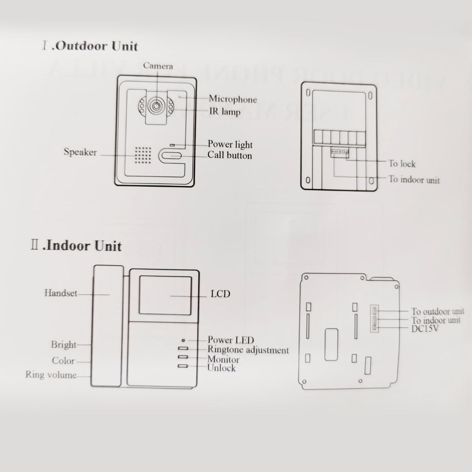 SENECESLI Videocitofono con Campanello e Telecamera, Kit Telefono con Filo Videocitofono Cablato con Schermo LCD Digitale a Colori da 4,3 Pollici, Visione Notturna, Audio (Spina Europea)