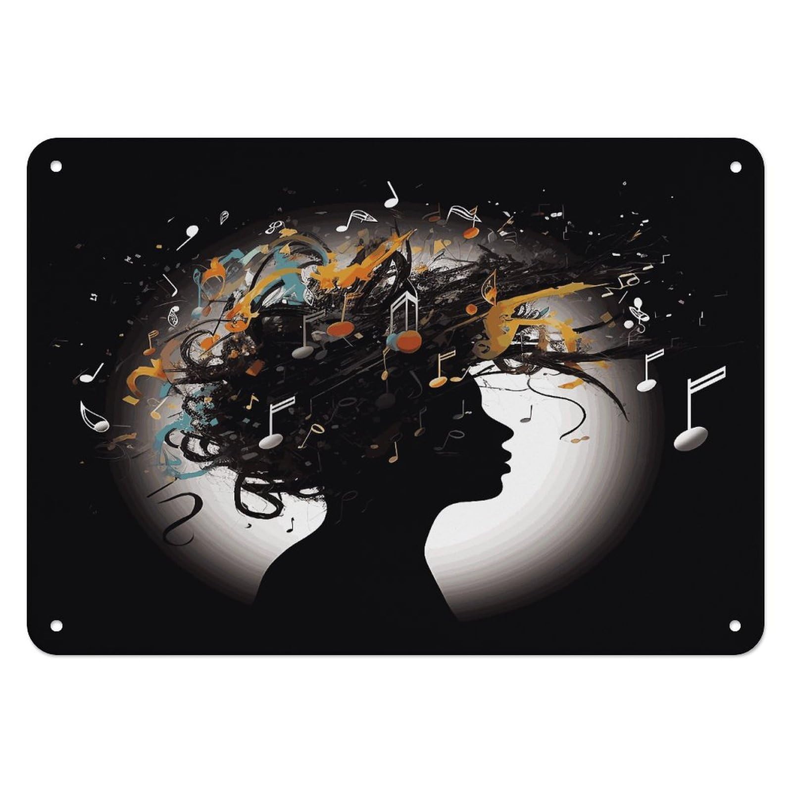 Fekiloot Style Music Image Wall Decor Iron Painting Metal Sign