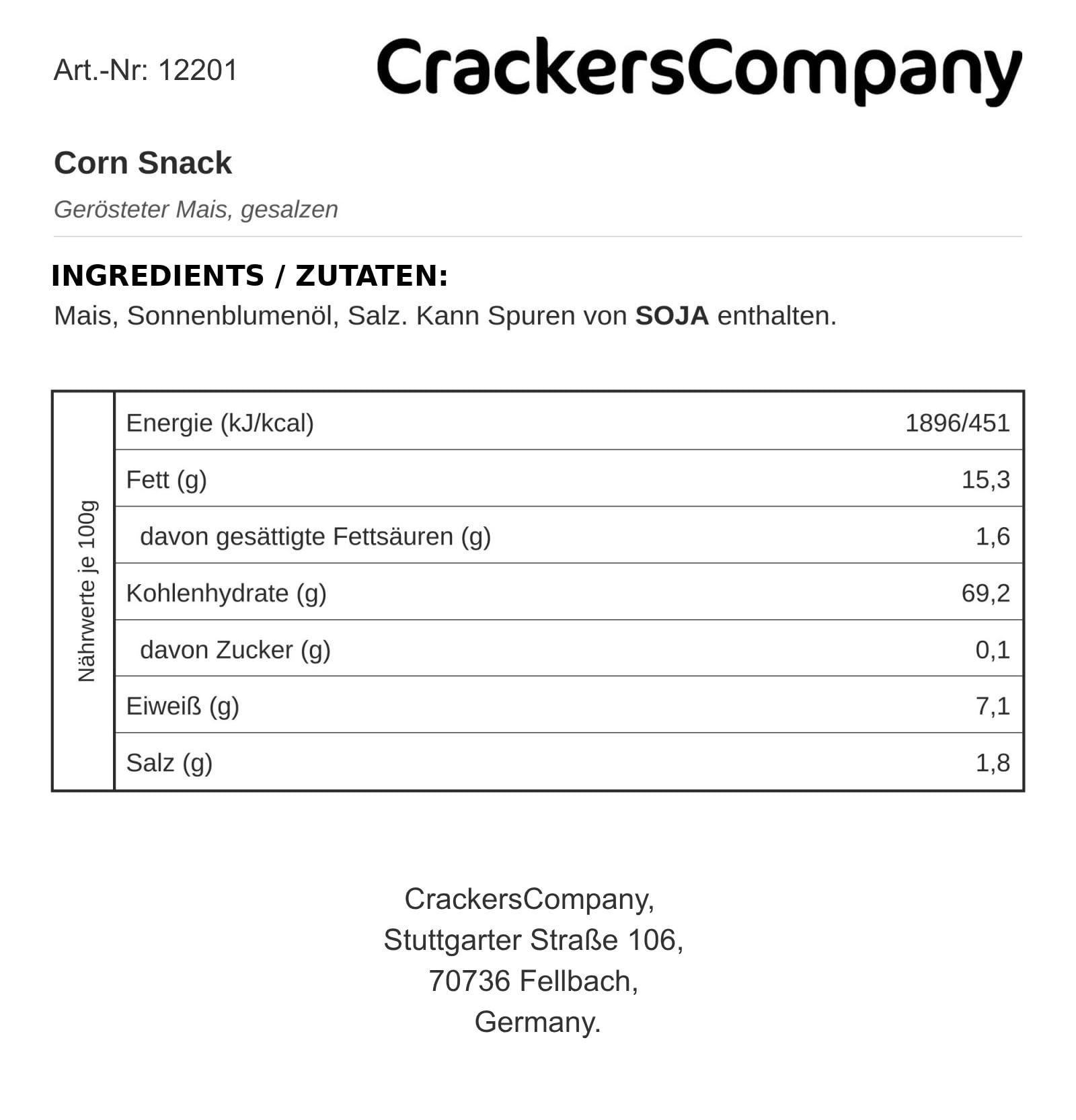 1 x 2.5kg Corn Snack geröstet Maiskörner vegan und laktosefrei Knabberei für Zwischendurch würzig und knackig Partysnack (Packung mit 2)