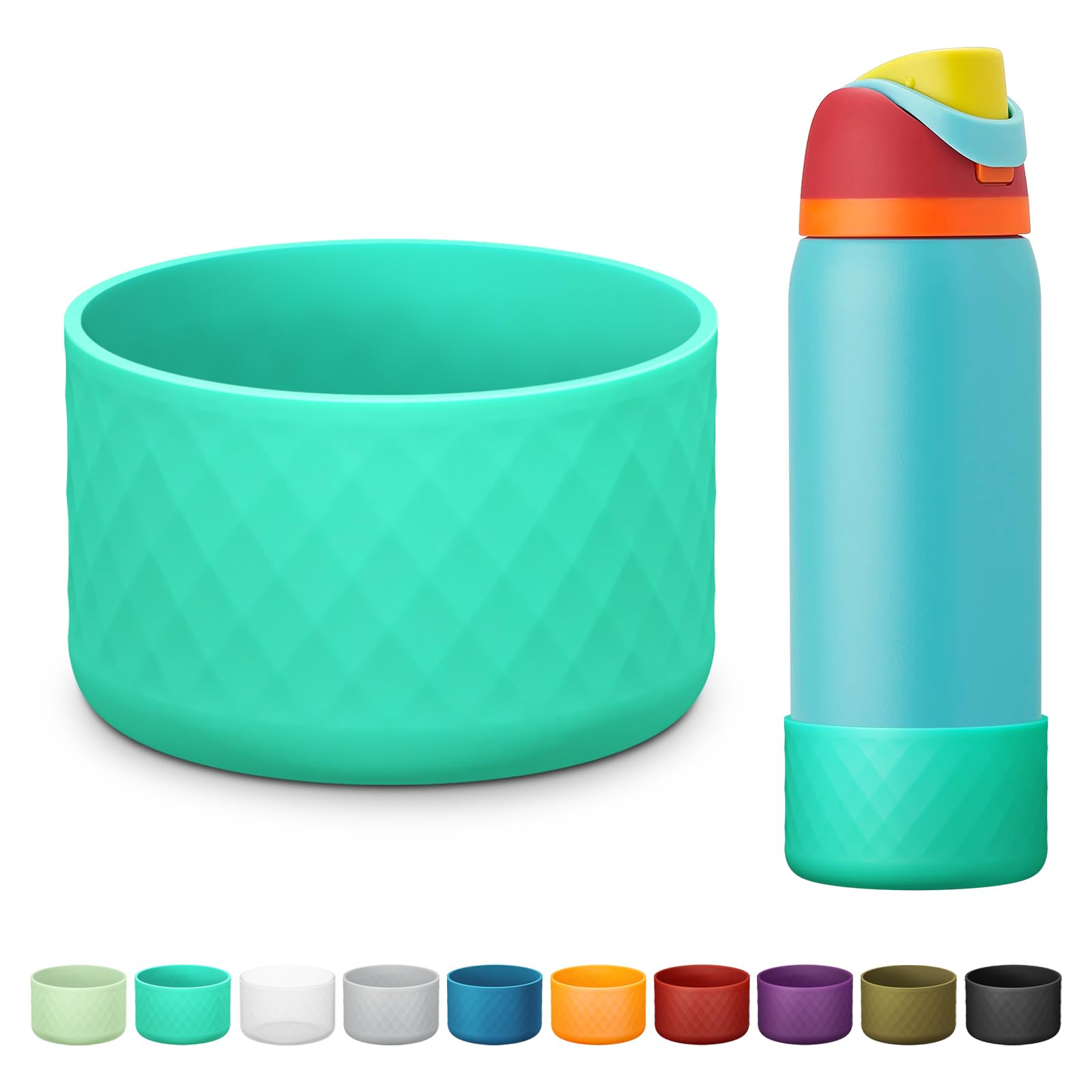 Silicone Boot for Owala Water Bottle 24 oz 32 oz 40 oz, Anti-Slip Protective Sleeve for FreeSip/Twist/Flip Stainless Steel Water Bottles Accessories