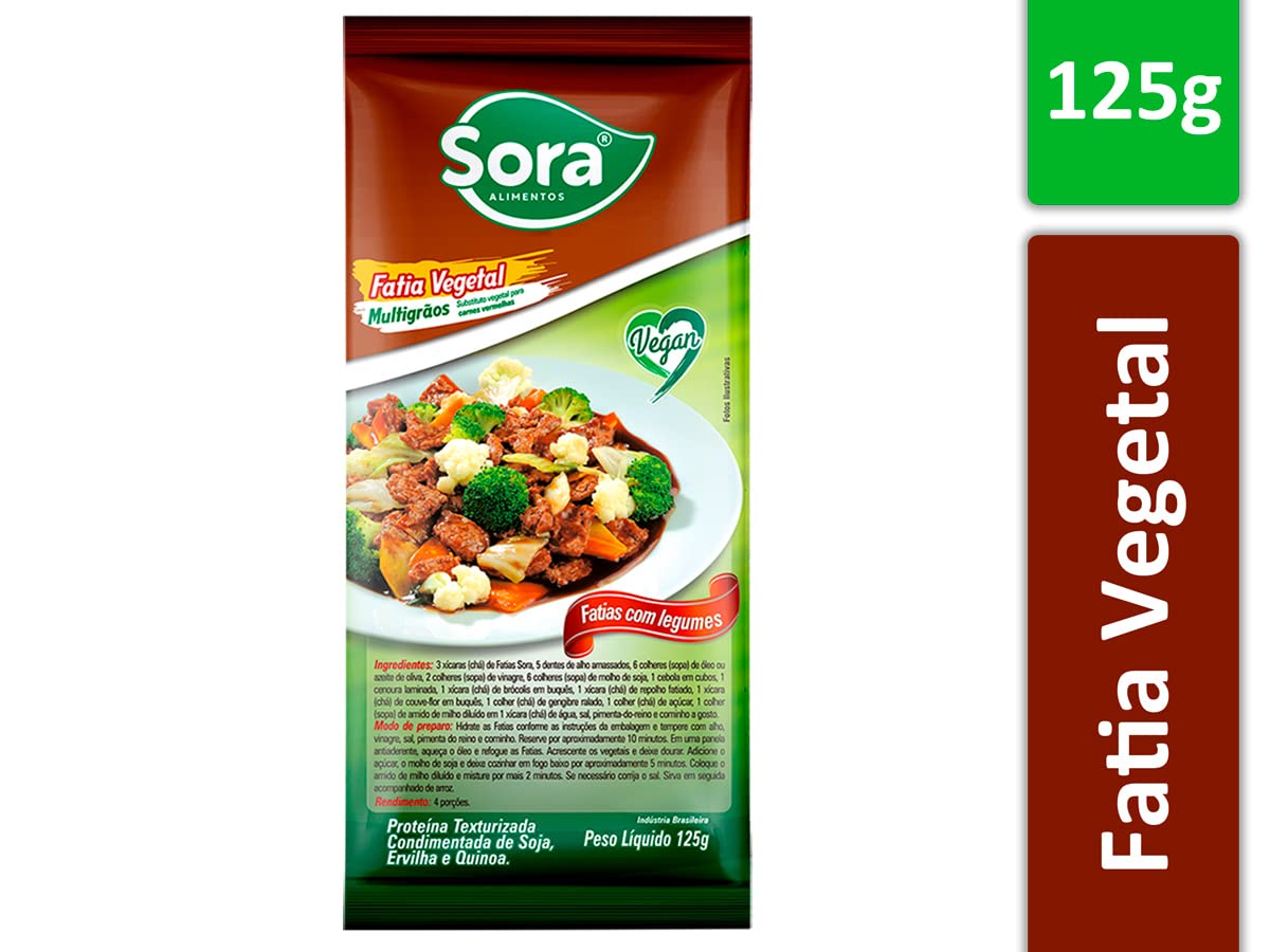 Fatias de Soja Vegano Carne Vermelha PTS Sora 125g | Amazon.com.br