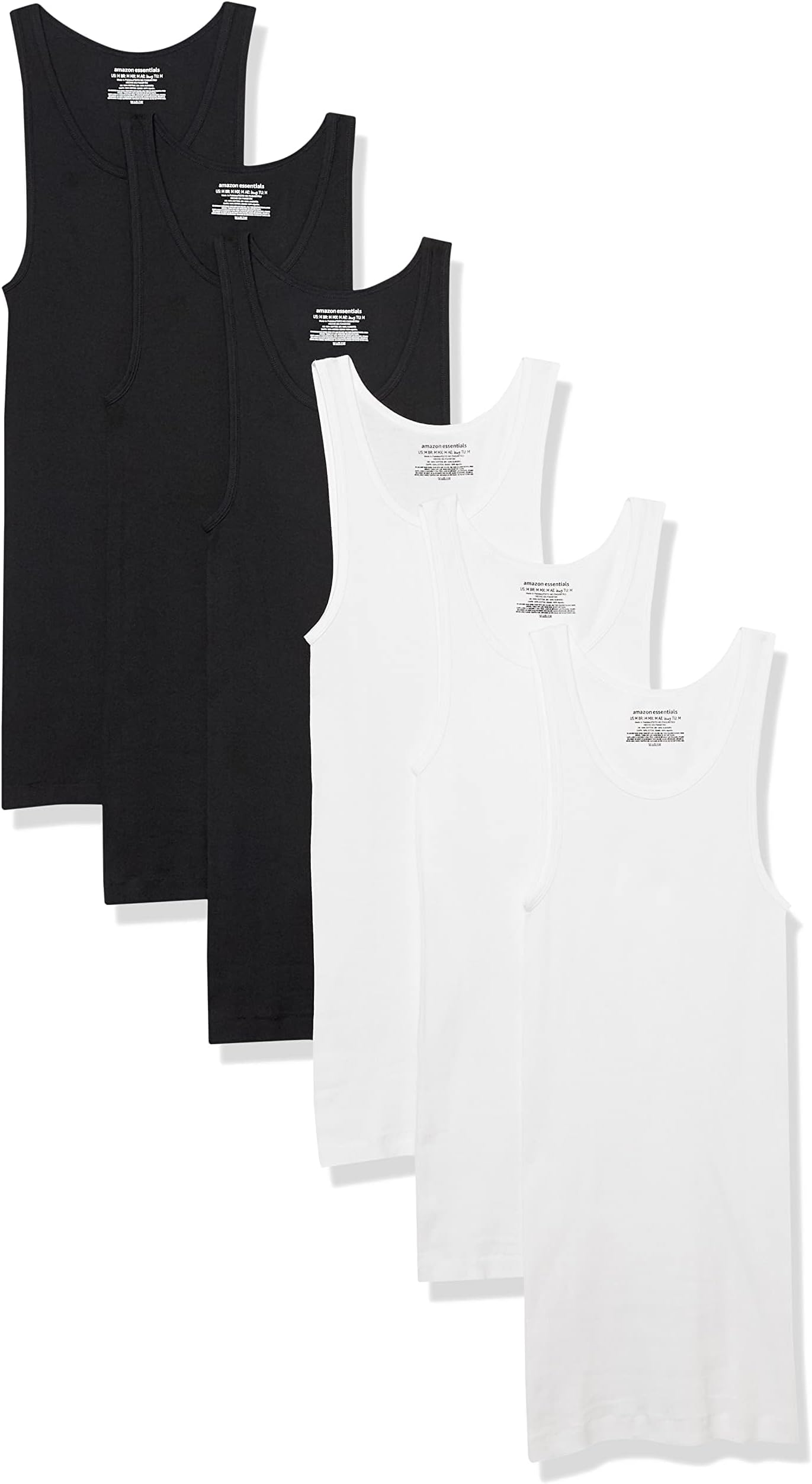Men's Lightweight Tank Undershirts, Pack of 6