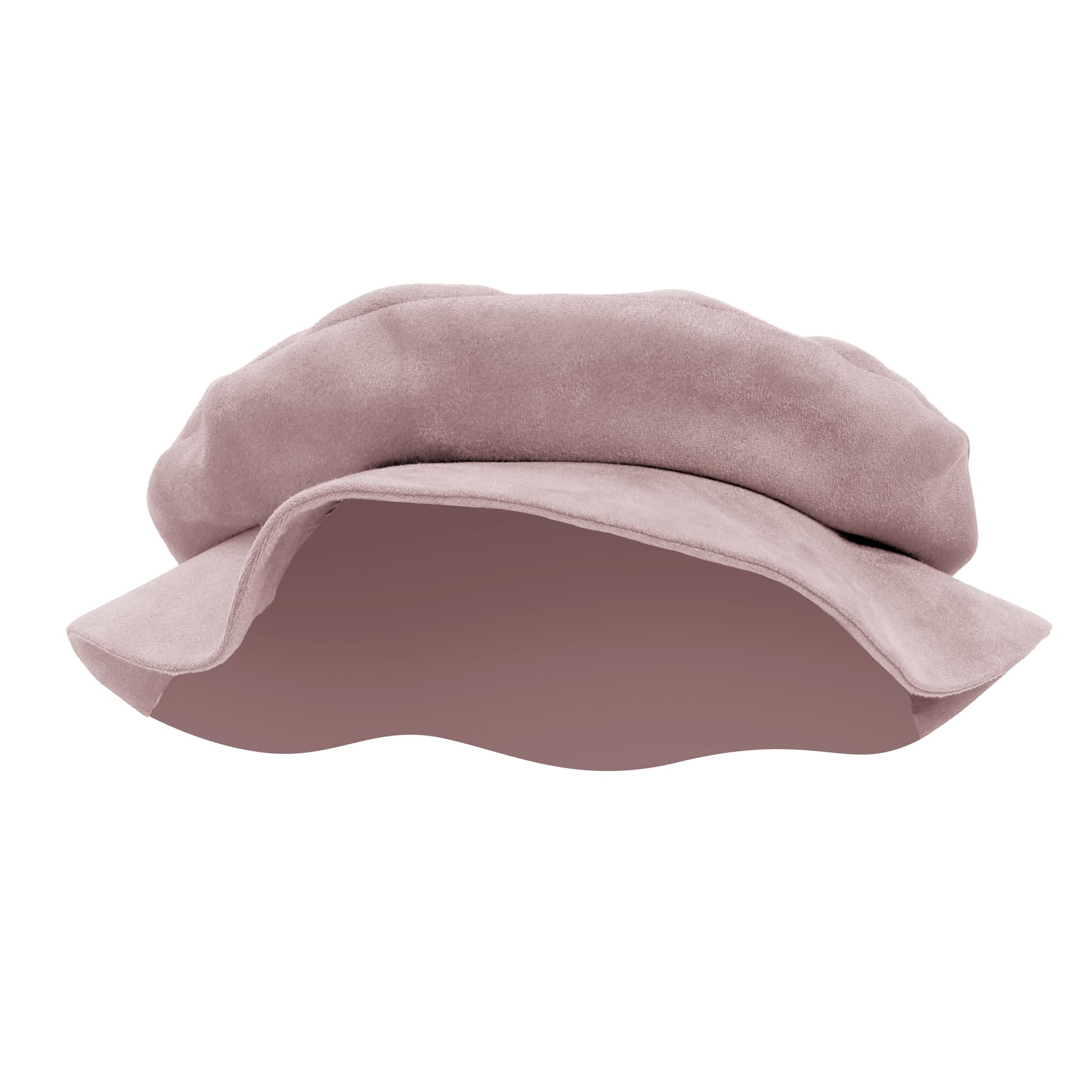 FURPHI Medieval Tudor Flat Cap Faux Suede Beret Hat Renaissance Festival Costume Accessories for Men Women (Pink)