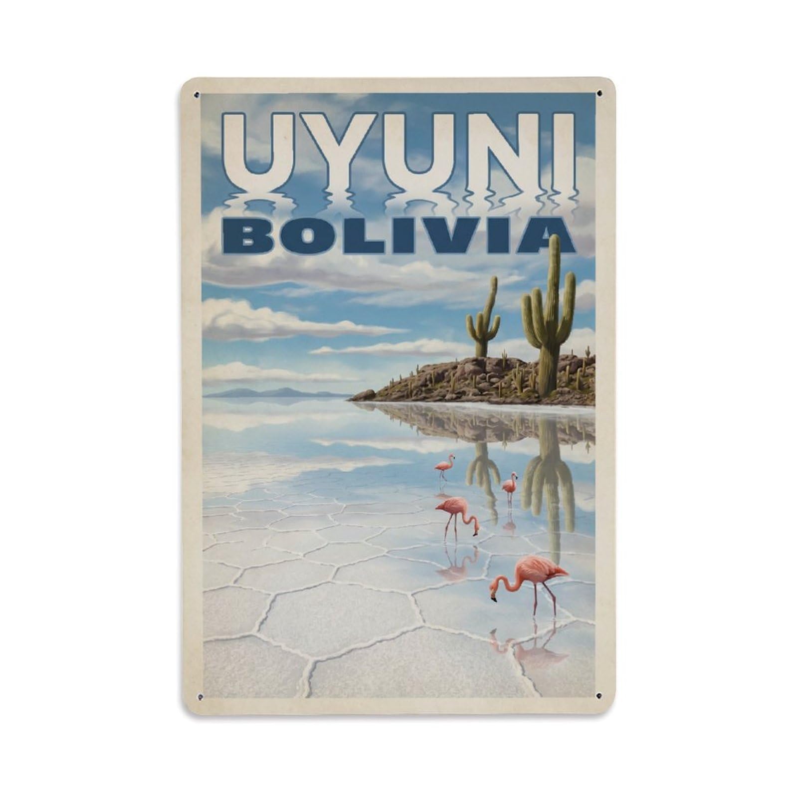 Bolivia Uyuni Vintage Travel Metal Tin Sign