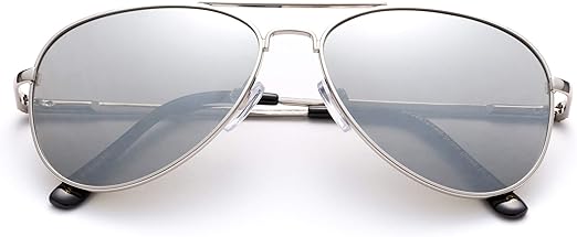 Polarized Kids Teens Juniors Aviator Polarized Sunglasses Stainless Steel Frame Spring Hinge UV Protection