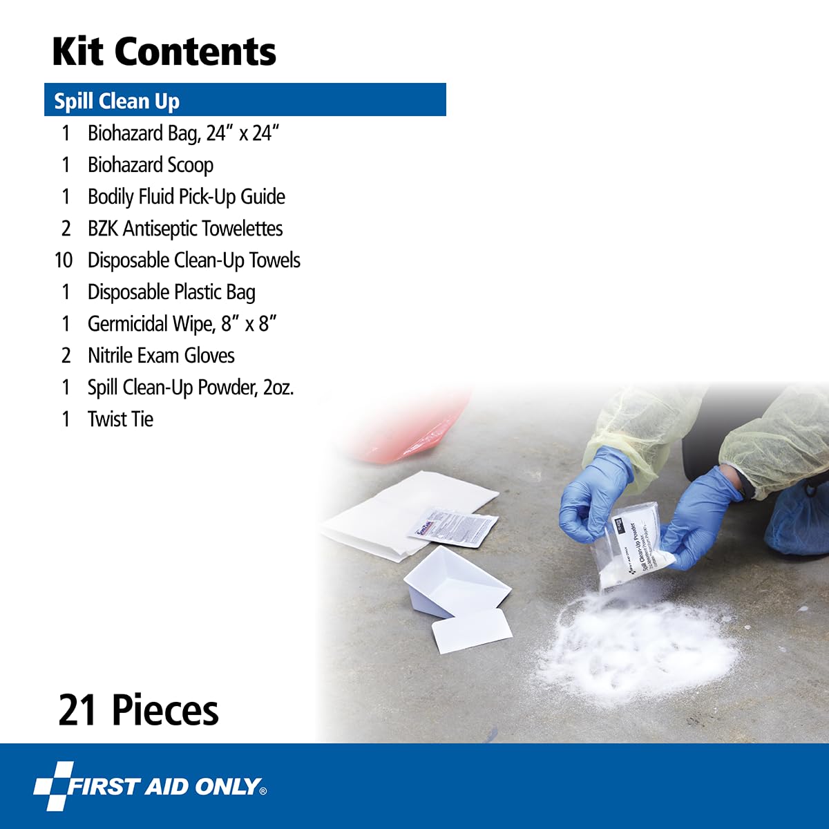 First Aid Only 21-Piece Body Fluid Spill Cleanup Kit with Case — Amazon image 4