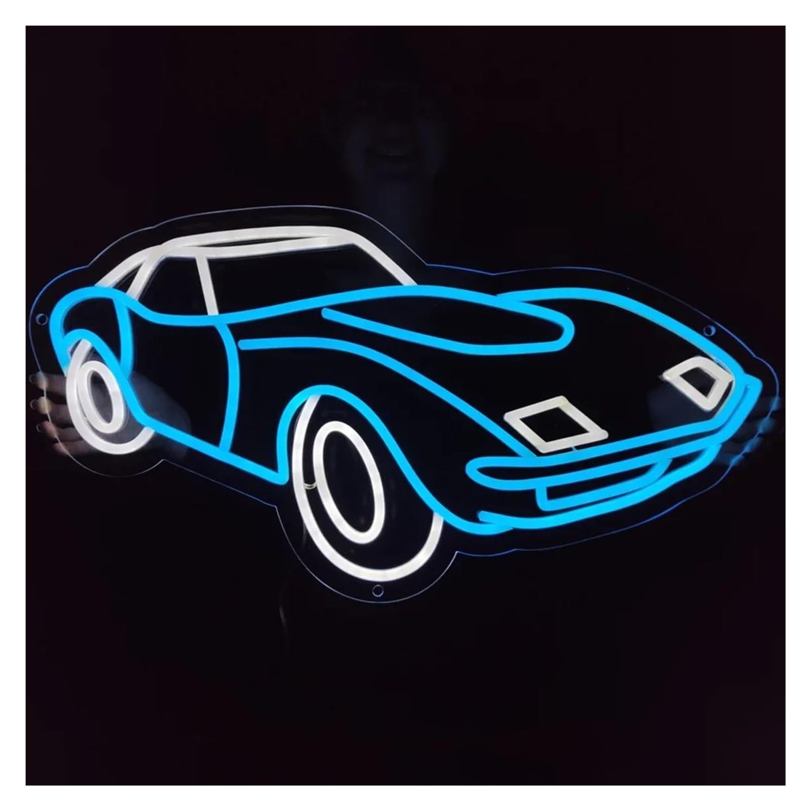 LEMST Signs Lamp Retro Car Neon Signs USB Powered Adjustable Brightness Car Neon Lights, for Garage Carpark Decor 30cmx38cm(A)