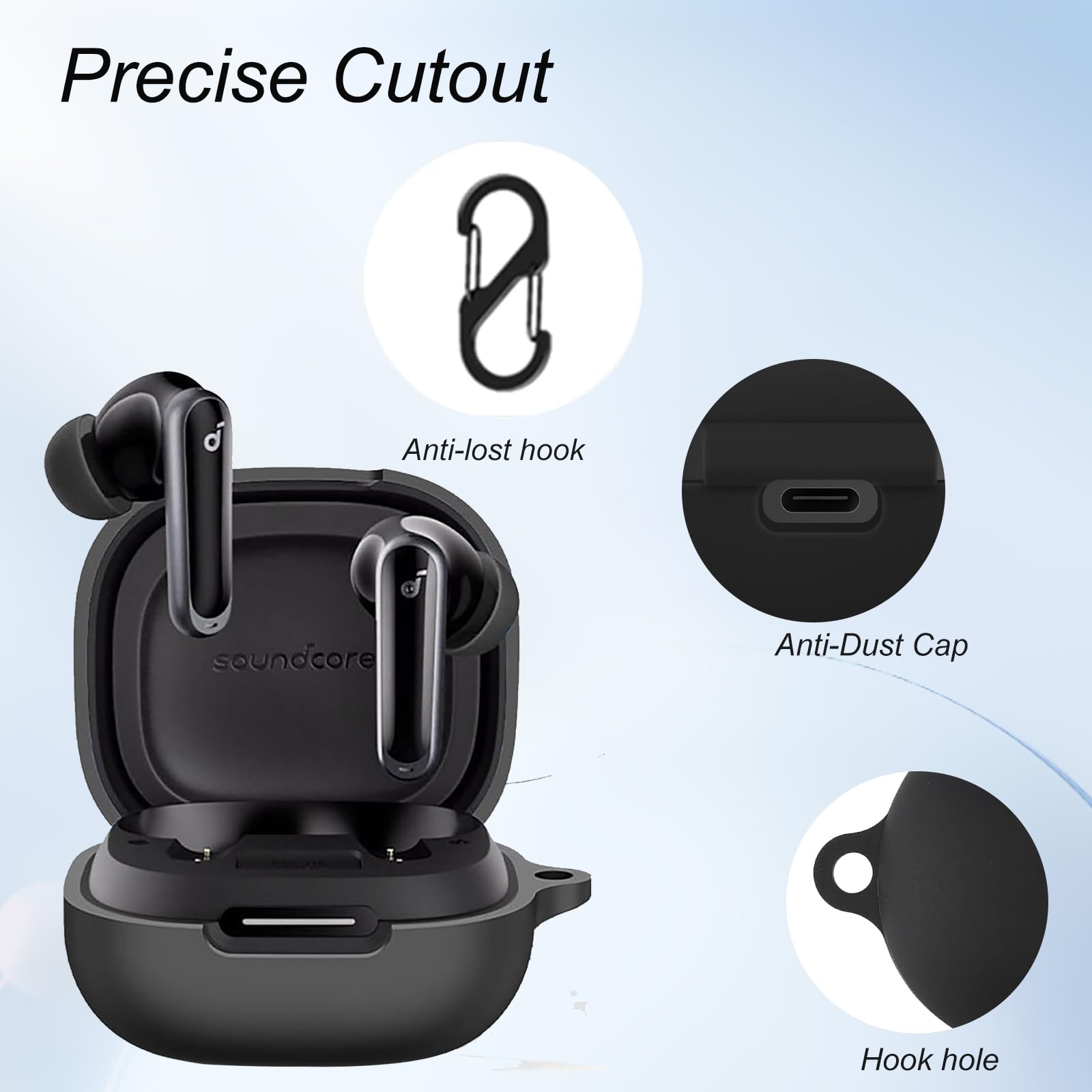 KZIOACSH Silicone Case for Anker soundcore P40i - Image 3