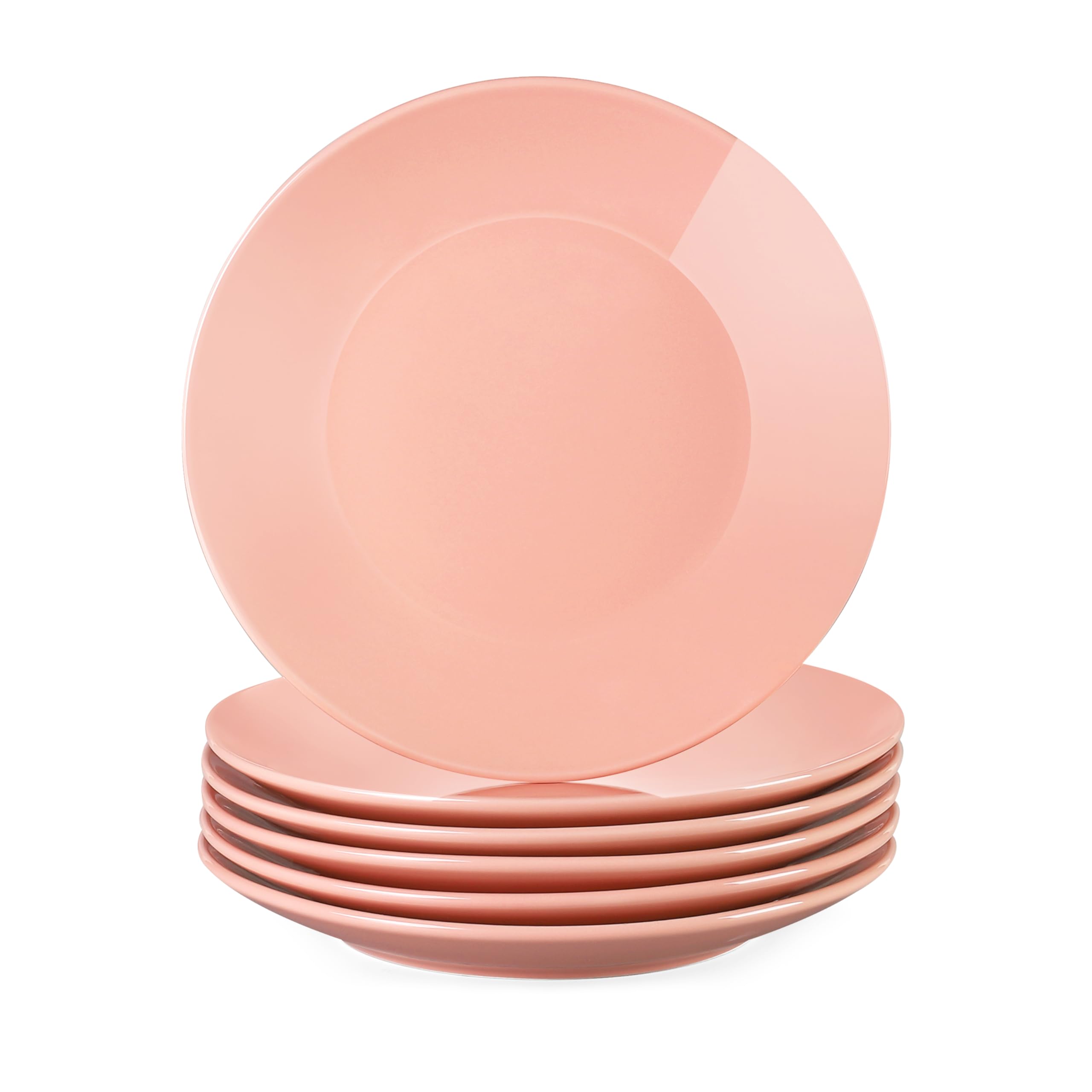 Tafelservice porzellan, LOVECASA SWEET Speiseteller, Flachteller 6er Set, Frühstücksteller Set, 26,5 x 26,5 x 3 cm, Pink, VCP-DP10