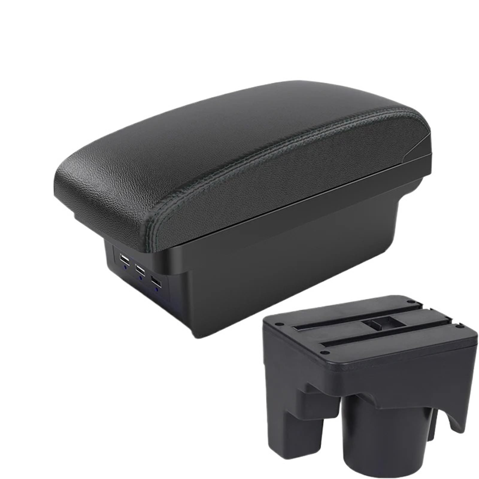 NOKRGQW Car Armrest Box For VW For Golf 6 For Golf 5 Mk6 MK5 For Jetta 5 Sagitar Car Armrest Storage Box(B2 Black line 3 USB)