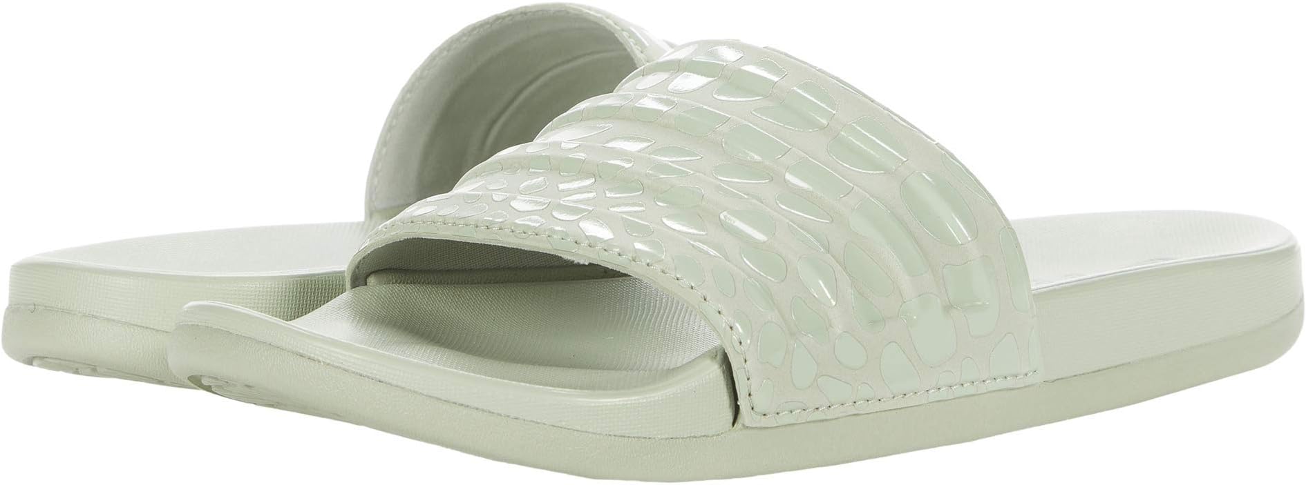adilette white halo mint