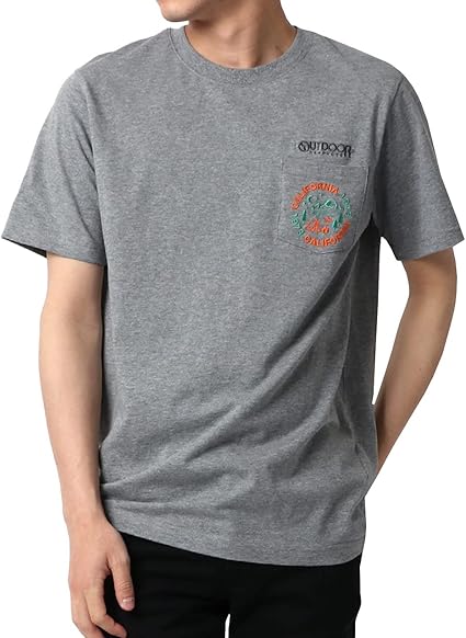 Amazon アウトドアプロダクツ Tシャツ メンズ 綿100 ロゴ 刺繍 ポケット付き 半袖 ポケットtシャツ 速乾 アウトドア Tシャツ カットソー 通販