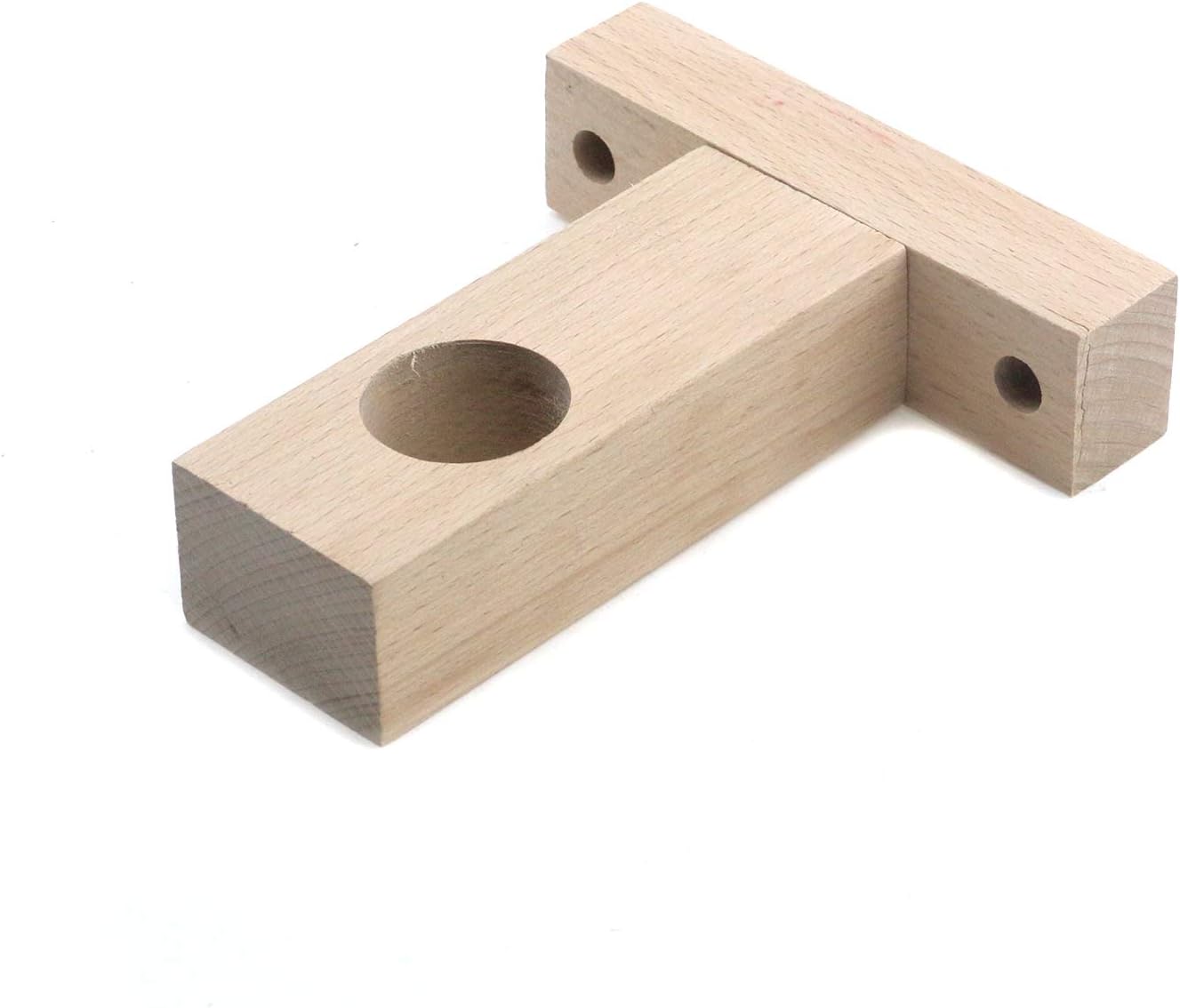 Coshar 4 Pack Wood Rod Holder, Closet Pole Socket Pipe Bracket Holder