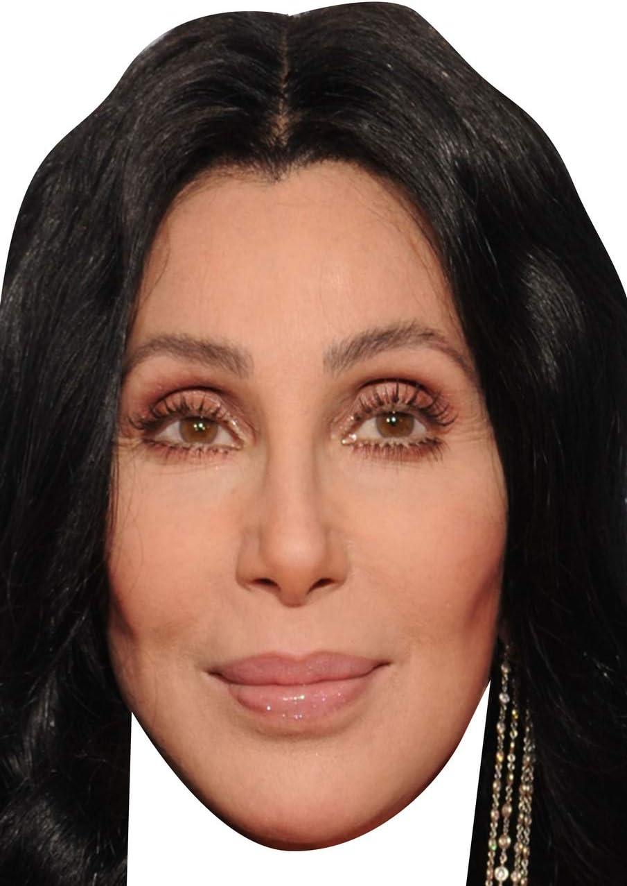 FoxyPrinting Cher Music Star Tv Movie Star Celebrity Cardboard Party Face Mask Fancy Dress