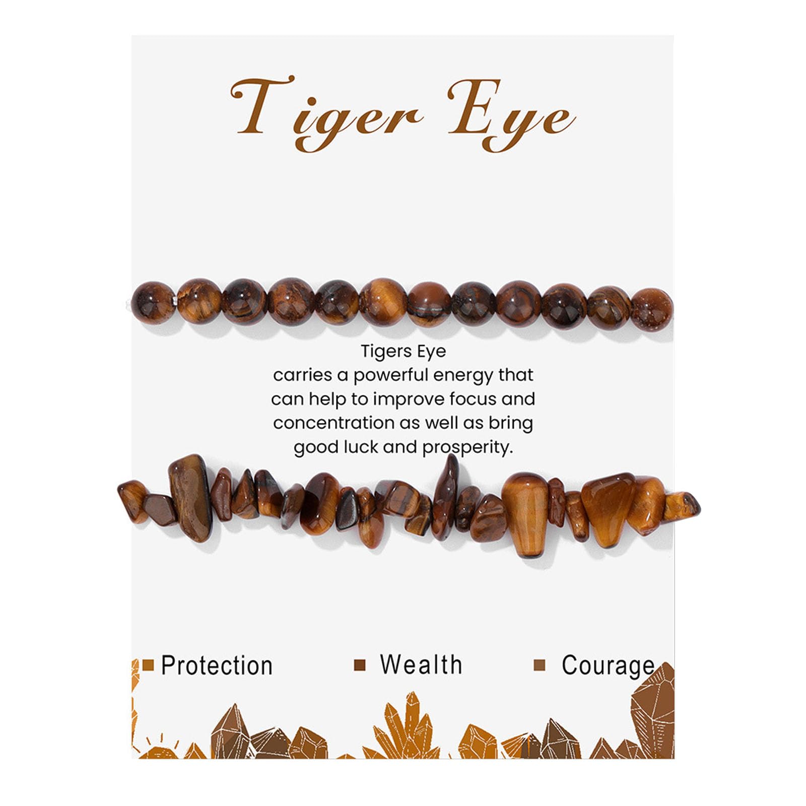 GoPaw 2 Stück Stretch Armbands aus Echten Naturstein Perlen, 6mm Armband Heilsteine Damen, Edelstein Armbands Damen Perlenarmband Yoga Armband für Fraun Mädchen Damen