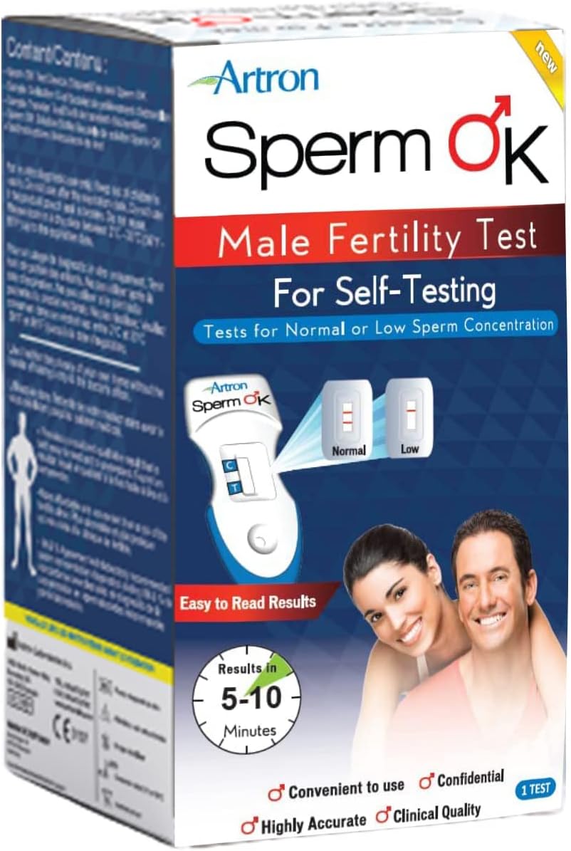Artron® Official Sperm OK Male Fertility Kit For Self-Testing. Best Male Fertility Test Device In Canada. Test for Normal or Low Sperm Concentration. As Necessary As a Women's Ovulation LH Strips in Family Planning. Proudly Made in Canada