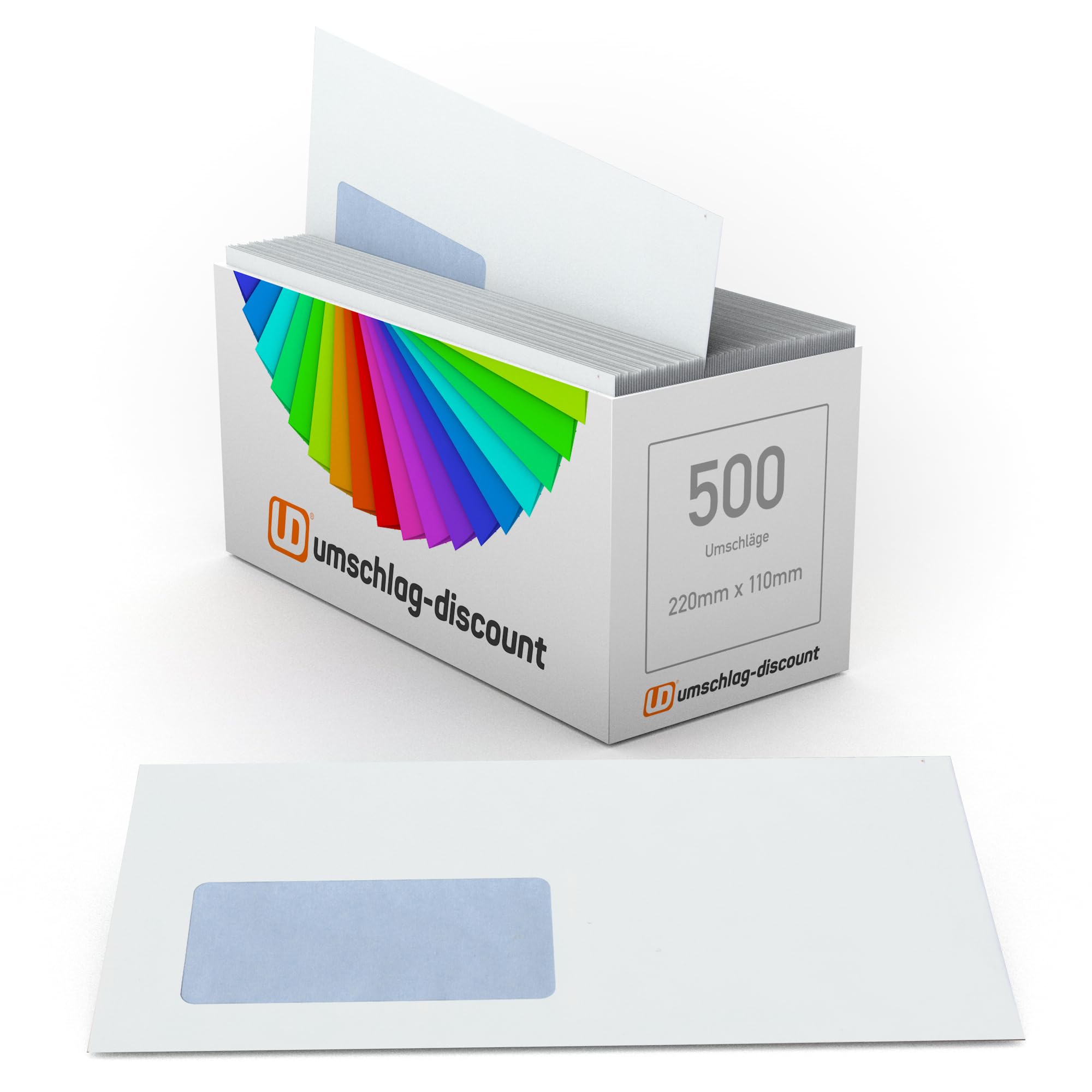 umschlag-discount – buste lettere trasparenti in carta di pergamina per lettere informative, buoni, inviti & Co - 500 buste autoadesive con le dimensioni 220 x 110 mm (DIN lungo)