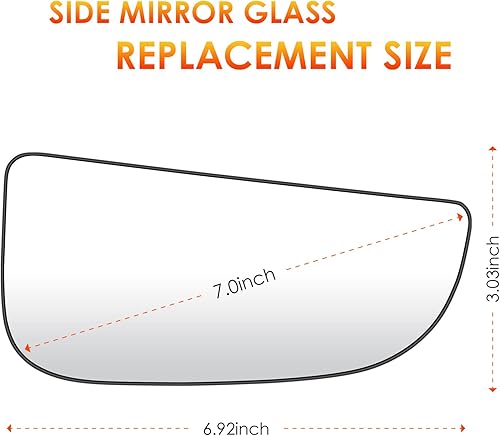 Miniatura 4 de Reemplazo de cristal del espejo inferior del lado del pasajero derecho compatible con Dodge Ram 2009-2020 1500 2500 3500 4500 5500 retrovisor