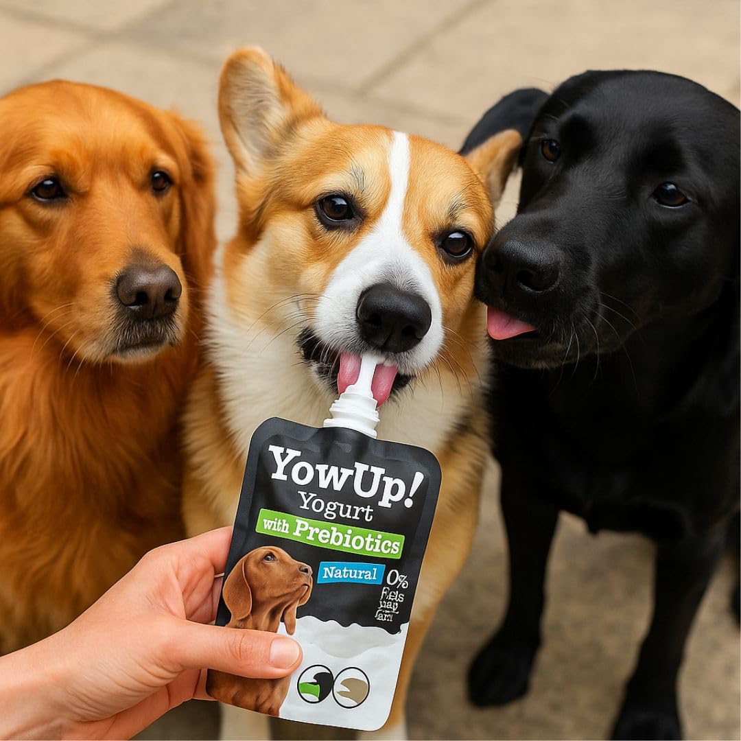 Perro - Yogur YowUp! Natural para Perros sin añadidos Fuente de Proteinas Sin Lactosa | Snack de Yogurt | ANIMALUJOS (Caja 10 Unidades)