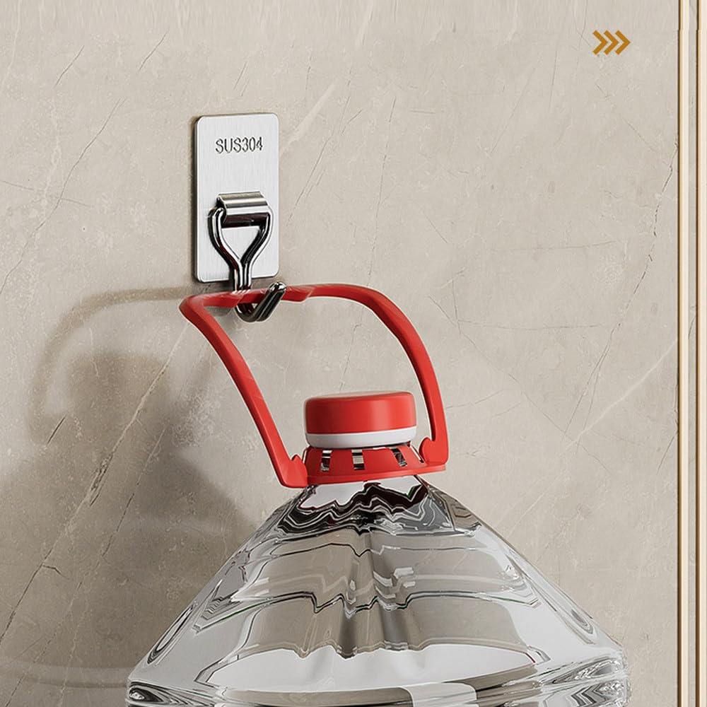5/10 ganchos de pared de acero inoxidable, autoadhesivos, resistentes, ganchos para colgar, impermeables, adhesivos, toallas de baño, llaves, abrigos, bolsas, 10 unidades, 1