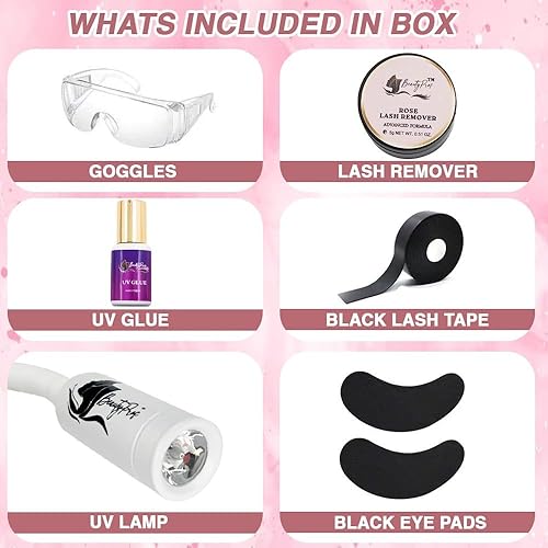 Miniatura 20 de Luz UV para extensión de pestañas, lámpara LED de secado de gel UV con pedal de pie, lámpara de pestañas ajustable para artistas de pestañas