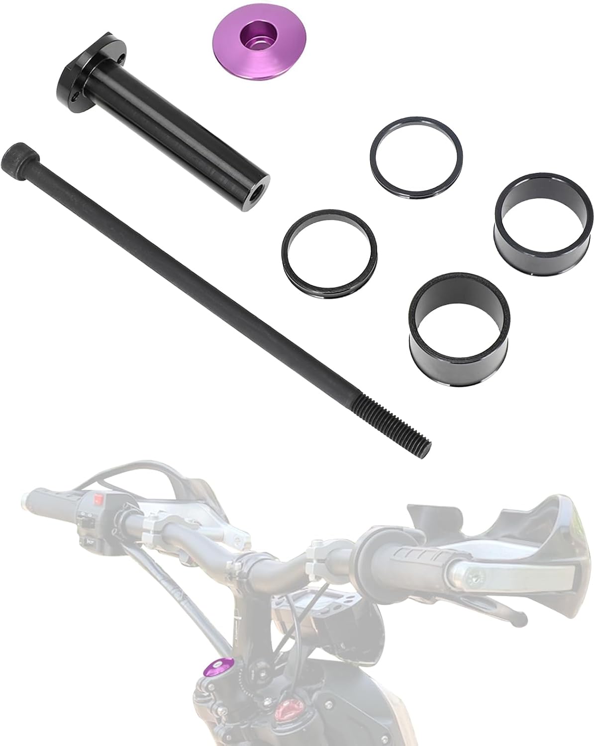 Dirt Bike Stem Lock Handlebar Headset Cap Base Stem Spacer Kit CNC for Surron Sur Ron LBX Talaria Sting MX3/MX4 Talaria XXX X3 PRO E-Ride Pro SR S SS 2.0 3.0 79Bike Electric Dirt Bike Purple