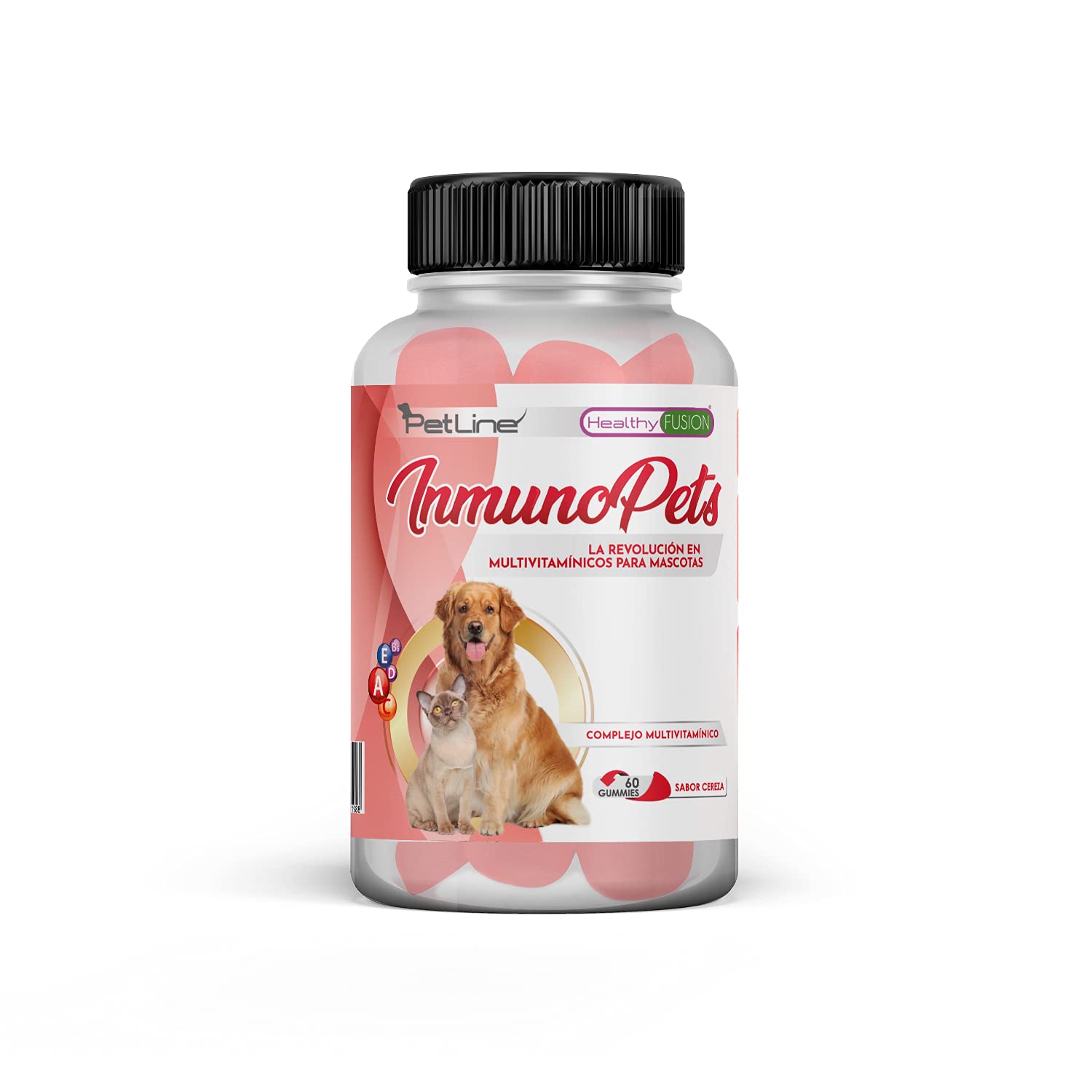 Inmuno Pets | Multivitamínico Perro y Gato | Suplemento Natural para Perros y Gatos a Base de A + D + E + C y B6 | Refuerza el Sistema inmunitario | 60 Gommies