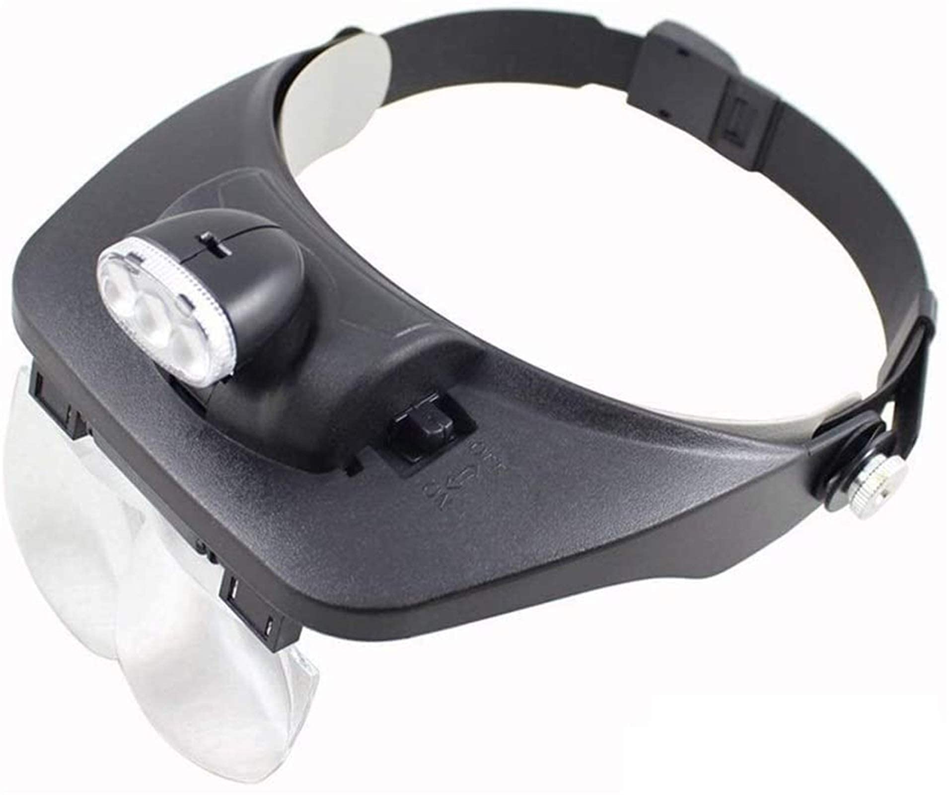 asdchZen Headband Magnifier,Head Mountlighted Magnifying Glasses,Head Mount Magnifying Glass With 3 Professional Jewelers Loupe Light Bracket And Headband Are Interchangeable For Readi