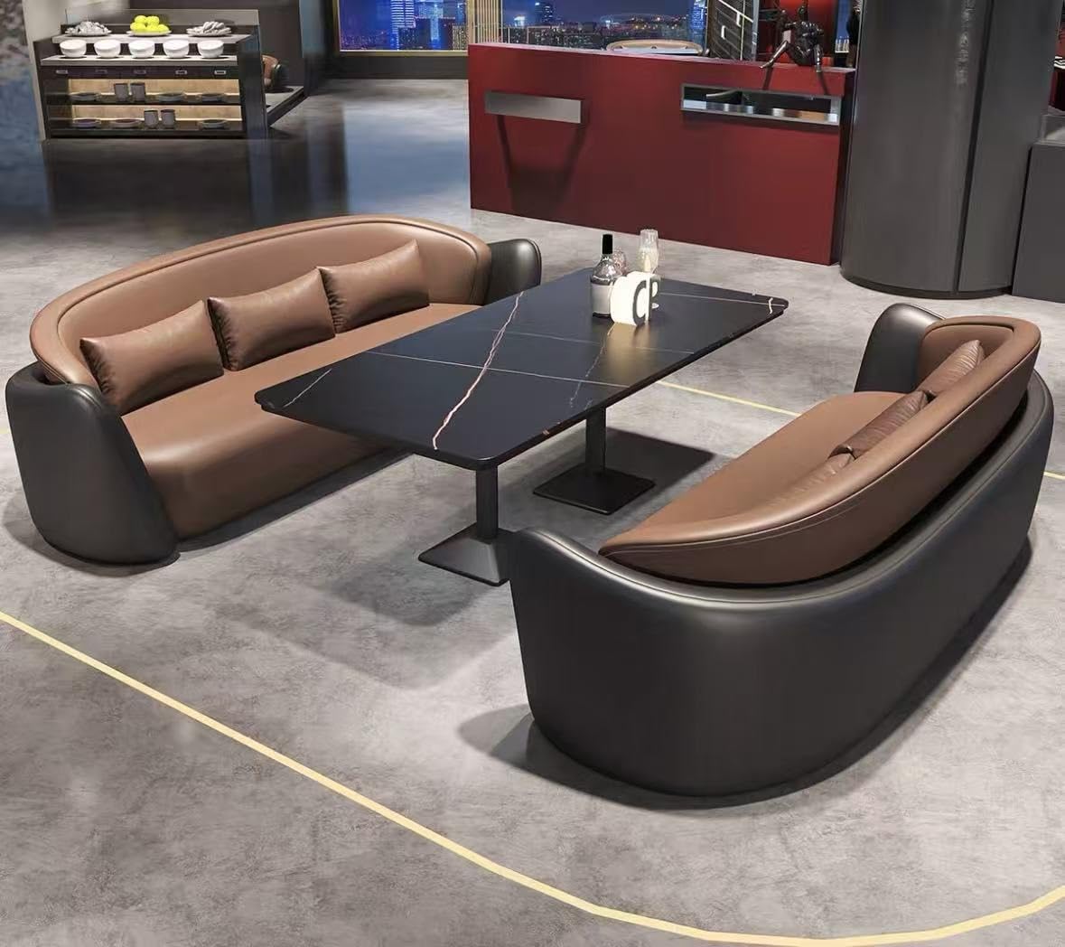 Kiboncy One Color Commercial Booth Sofa For Bar, Bistro, Cafe, Western Restaurant, Hot Pot & Bbq Rest Area(Q)