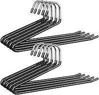 10 Peças Cabides para Roupas, Cabide Metal Moldado em Forma de Z com Extremidade Aberta para Roupas, com Revestimento de Borracha Antiderrapante, Economizador de Espaço, para Saia e Lenço