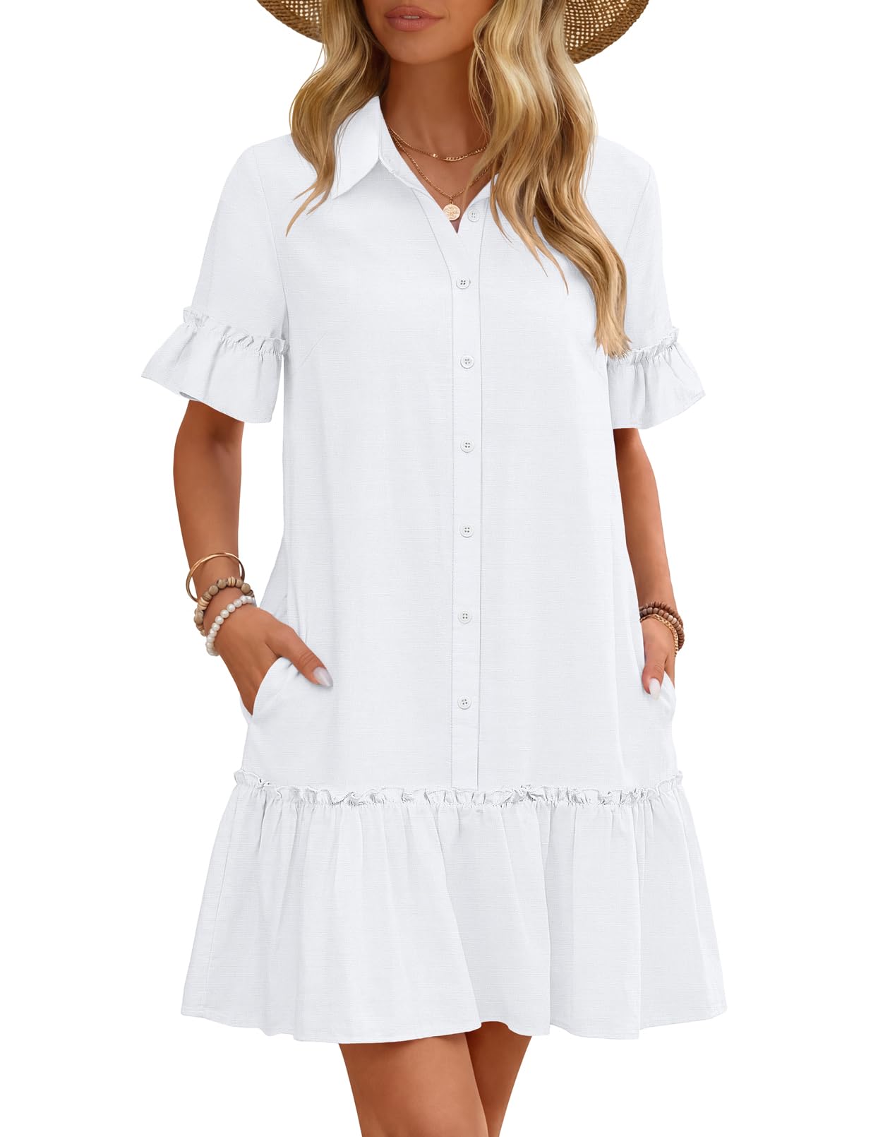 MEROKEETY Shirt Dress