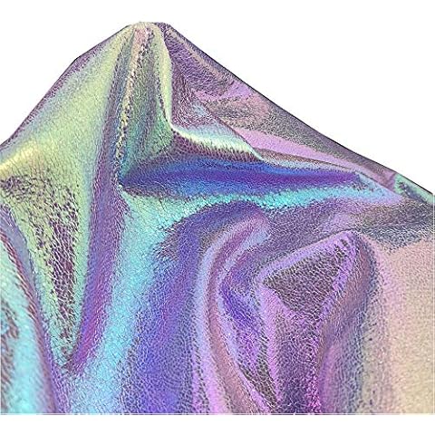 Iridescent Fabric Shimmer Sewing Crafting holograhic Fabric Costume Stage Perfomance Fabric (Purple) Cover