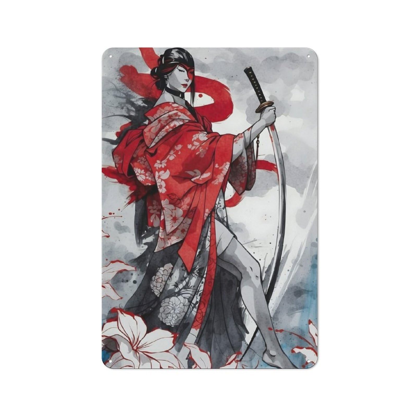 Retro Japan Geisha Metal Sign 30x20cm, Classic Pub Decor for Cafe, Pub, Workshop Or Home Bar, for Casual British Interiors