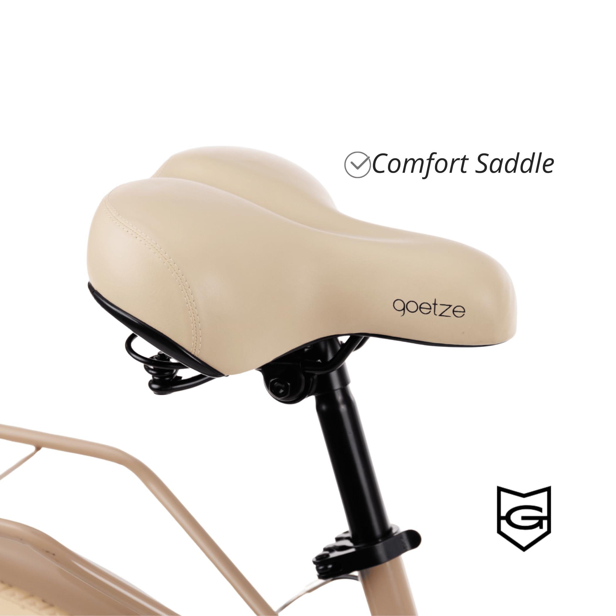Goetze Mood Damenrad 26 Zoll, 6-Gang mit Korb | Tiefeinstieg, Shimano-Antrieb, V-Brakes, LED-Beleuchtung, Reflektoren, Gepäckträger, Korb