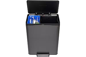 Elite Stainless Steel Dual Stream Step-On Trash Can and Recycle Combo