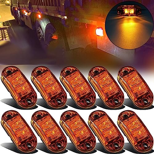 Krtopo 10 x 2 boczne światła LED Marker 12/24V Trailer Boczne światło ostrzegawcze żółte światło dla samochodów ciężarowych RV Caravan