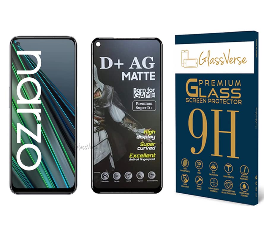 GlassVerse D+ Tempered Glass Matte Screen Protector With 18H Hardness For Realme Narzo 30 Pro Smartphone(Pack Of 1)With Free Installation Kit. Full Screen Coverage. If Received Damaged-6.5 Inch