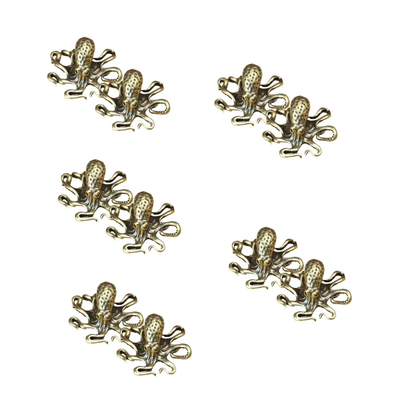 Didiseaon 10 Piezas Adorno De Pulpo Mini Estatua De Pulpo Decoración De Cobre Estatua De Feng Shui Decoración De Pulpo De Cobre Estatua De Pulpo De Metal Latón Se Puede Levantar Armario