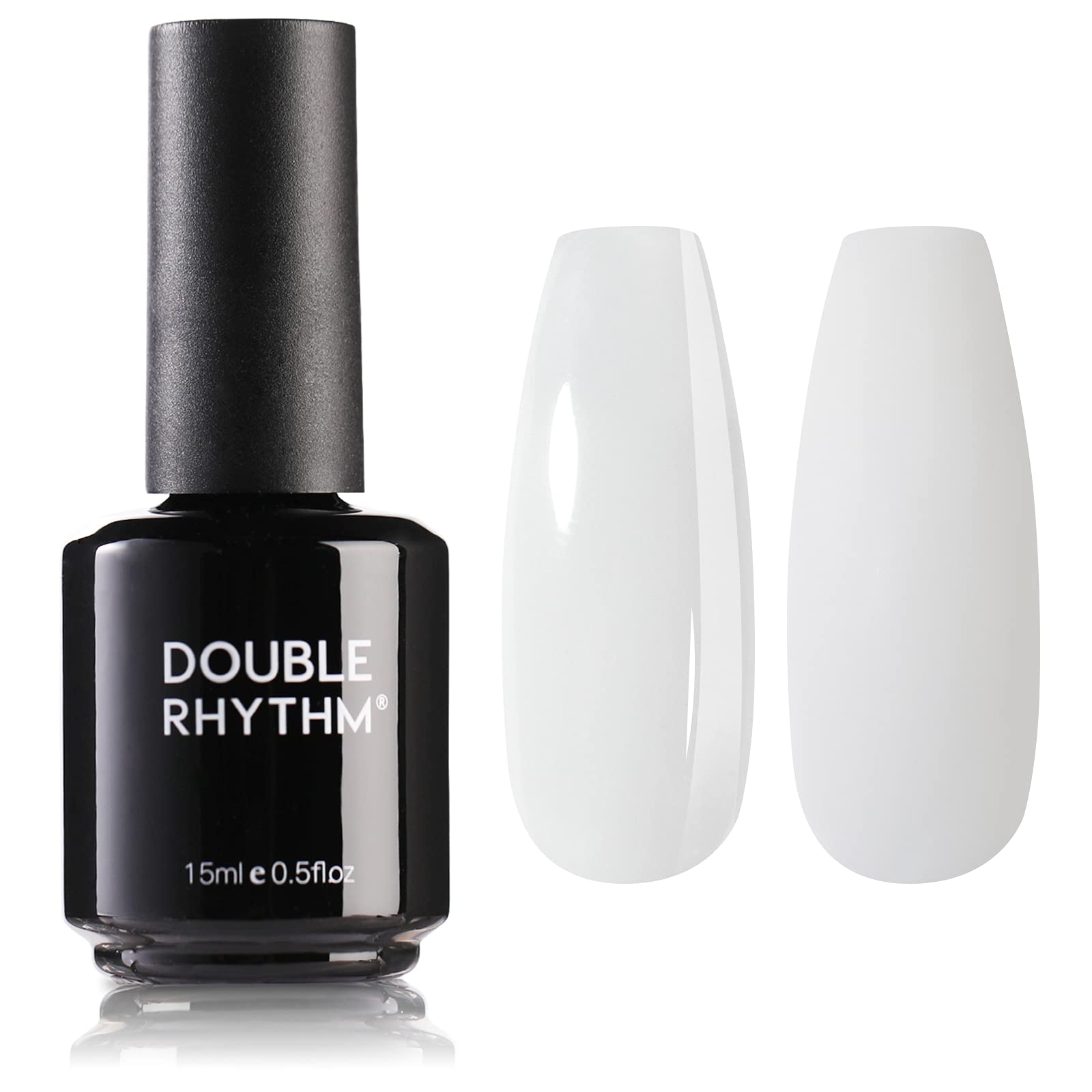 Double Rhythm15ML Gel Nail Polish White Milky Color Soak Off Gel Polish Art Manicure Salon DIY at Home (A1075-White)
