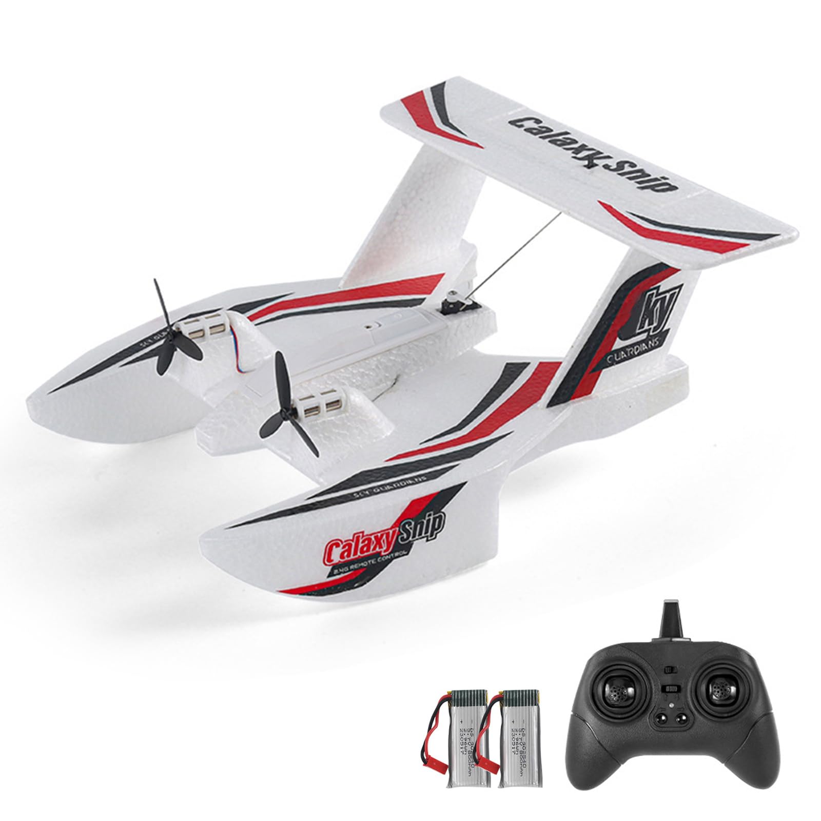 Domary Remote Control Airplane Glider 3CH EPP Foam 2.4G Electric Toy with Gyroscope Stabilization for Kids Adults Sea Land Air Adventure Durable Lightweight RC Flying Plane (White)