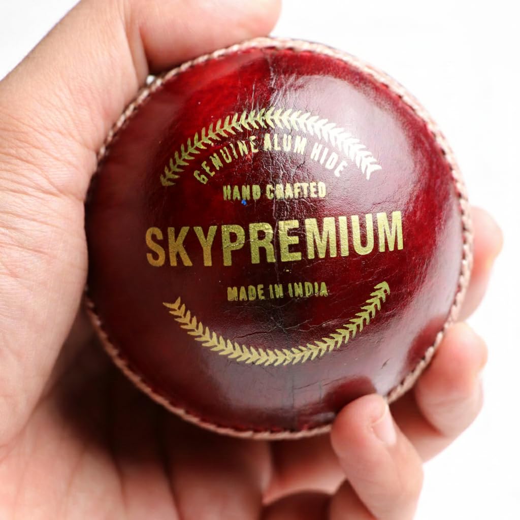 Red Leather Cricket Ball -4 Piece- Hand-Stitched, Ideal for Practice, Tournament Matches & Coaching-picture-30