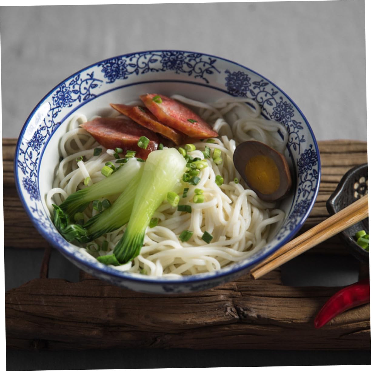Sosoport Cuenco de Porcelana Azul y Tazón de Fideos Tazón de Sopa para Uso Doméstico Suministros de Cocina Cuenco para Servir Comida