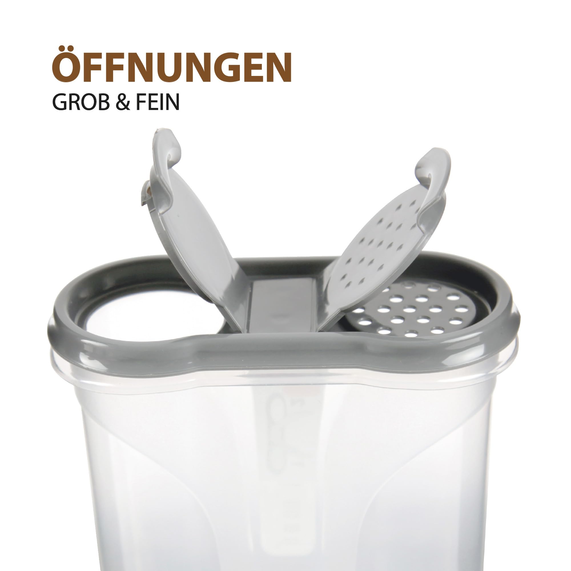 Bestlivings Gewürzdosen 300ml (8er Pack - Schwarz) Aufbewahrungsboxen für Gewürze - Luftdichte Schüttdose aus BPA freien Kunststoff, Vorratsdose mit Deckel