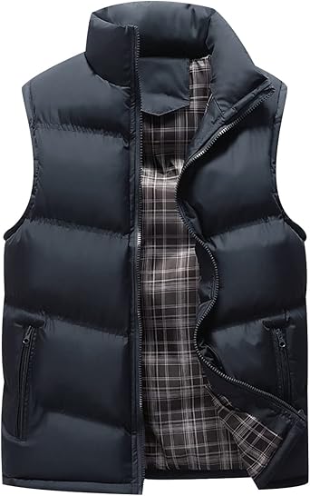 Daunenweste Herren Oversized - Ärmellose Steppweste Mit Reißverschluss Für Winter