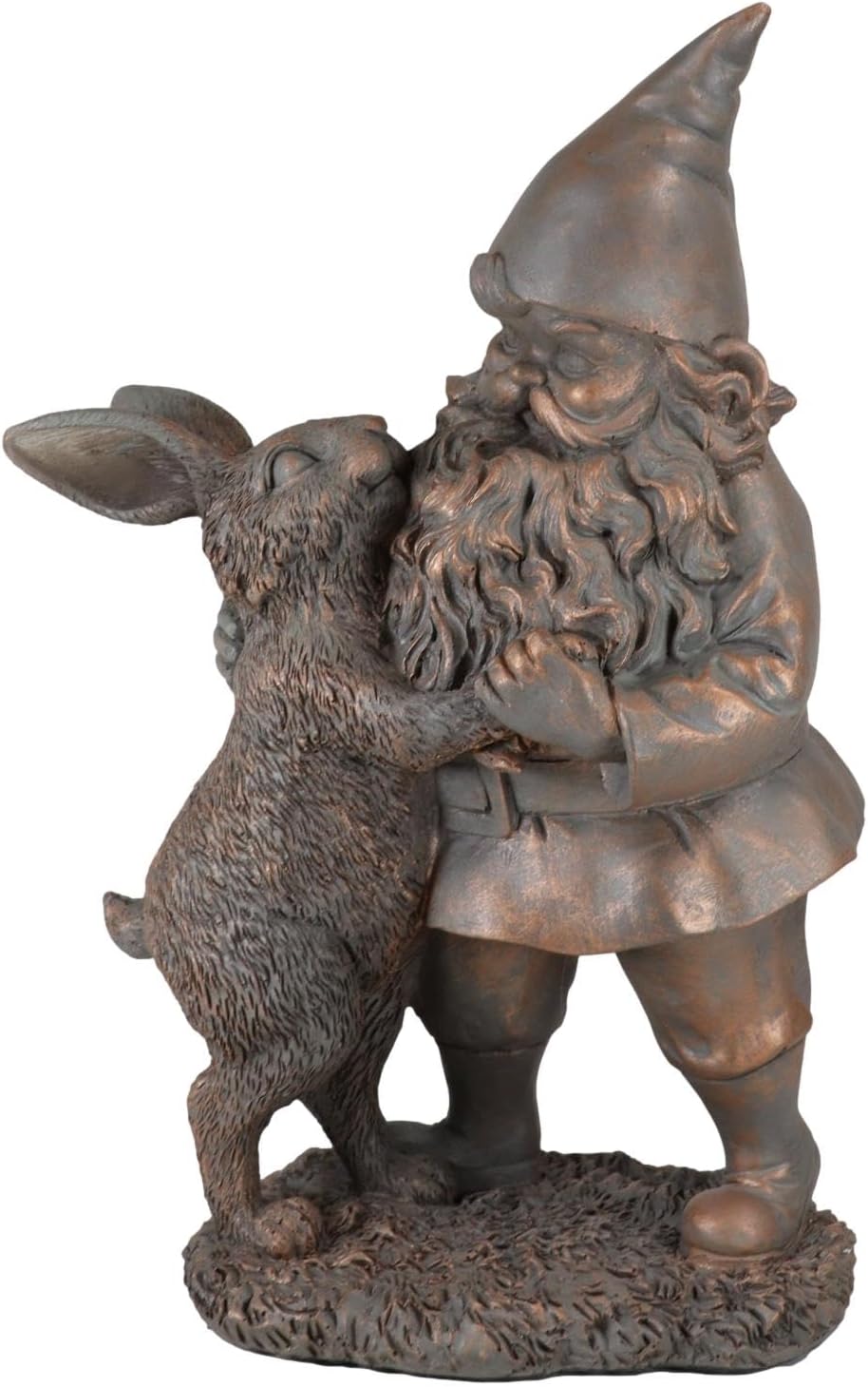 Ebros Gift Whimsical Festive Holiday Novelty Mr Gnome Dancing with Brer Hare Rabbit Figurine 11.25" H Mystical Gnomes DIY Fairy Garden Home Decor