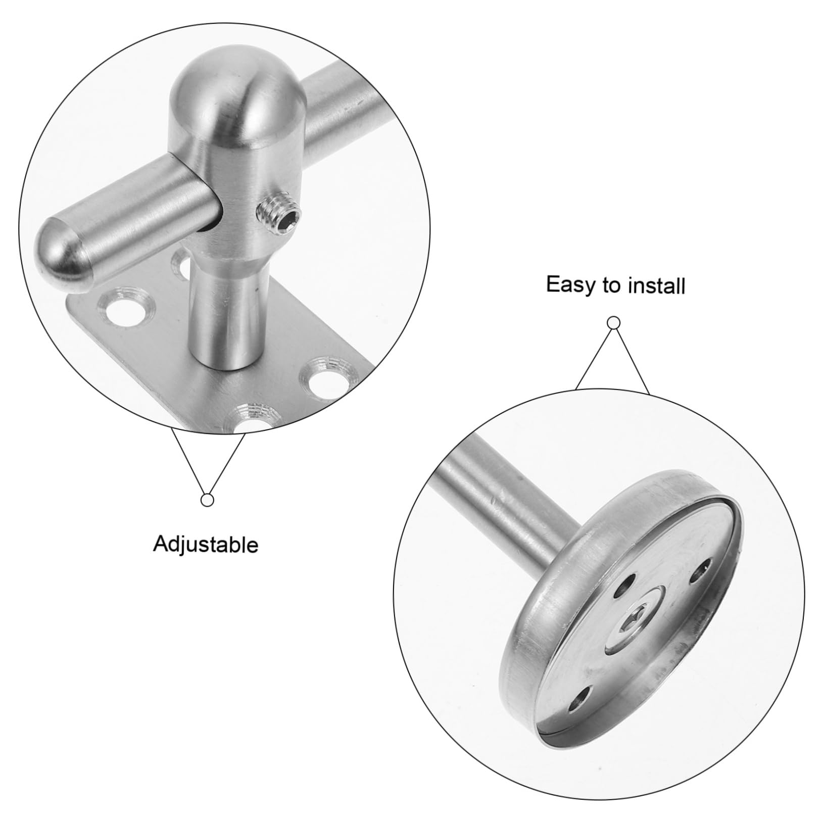 Homoyoyo Stainless Steel Handrail Bracket Adjustable Support for Staircase Wall Mounted Railing Brackets for Handrail Versatile Installation Corridors and Stairs - Image 3