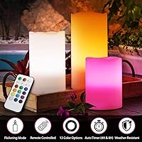 Vista 2 de WYZworks Juego de 3 velas LED sin llama de color marfil parpadeantes, Navidad, Navidad, San Valentín, juego de 3 4 pulgadas, 5 pulgadas y 6 pulgadas