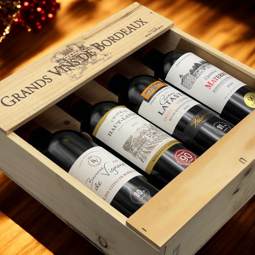 Grands Vins de Bordeaux Premium Red Wine Gift Set – 4 x 75cl
