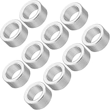 Unifizz M8 Aluminium Spacers, 10Pcs Round Metal Spacer Tubes 8.2mm ID x 12mm OD x 6mm Length Unthreaded Aluminium Standoff for M8 Screw Bolt Assemblies