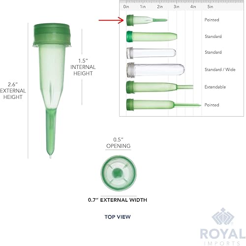 Miniatura 10 de Royal Imports Tubos de agua florales para arreglos florales, transparentes, 3 pulgadas (apertura de 12 pulgadas), estándar, 25 por paquete, con tapas